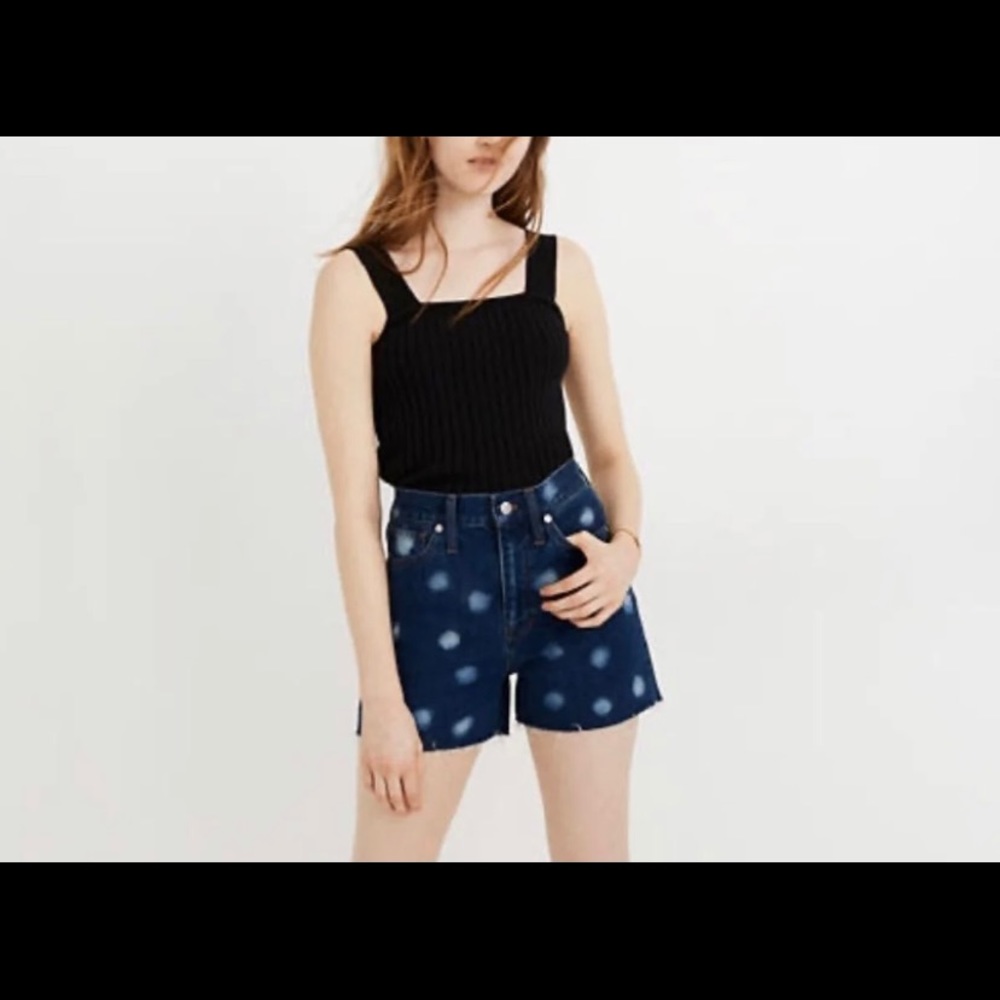 Madewell Denim Polka Dot Shorts